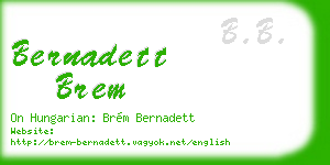 bernadett brem business card